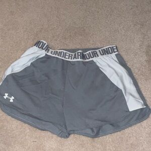 Under Armour Women's Athletic Shorts in Gray and White